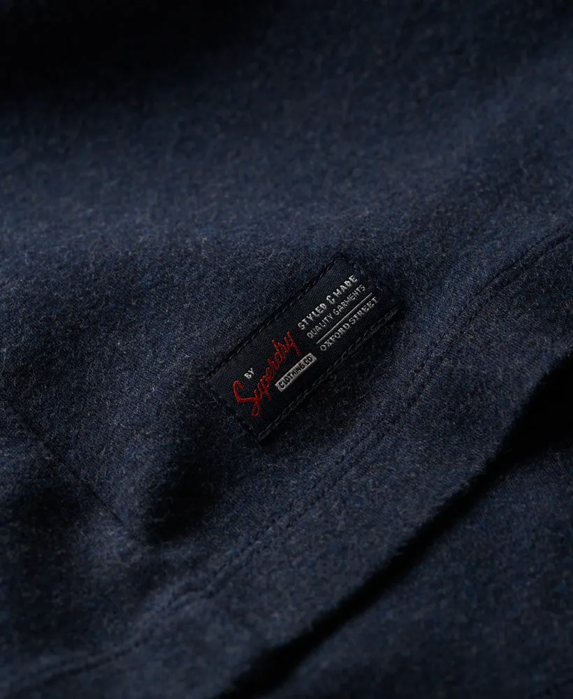 Vintage Logo Embroidered Henley Top | Trench Navy Marle