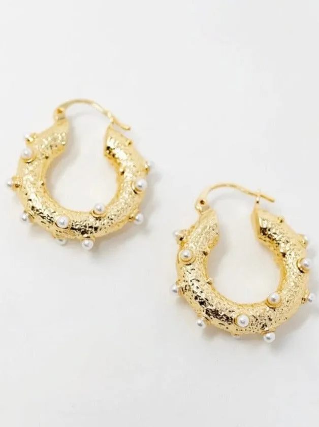 Vintage Pearl Hoops