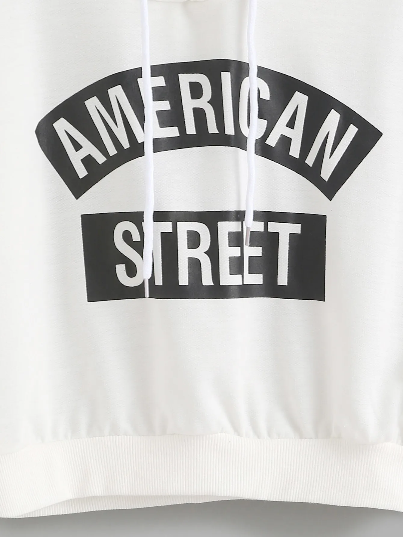 White American Street Print Hooded Hoodie Sweatshirt