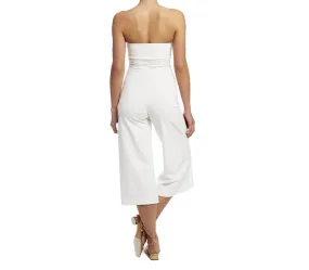 White Strapless Jumpsuit Culotte