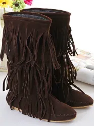 Women's Fringe Boots By Liv and Mia