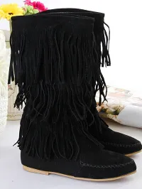 Women's Fringe Boots By Liv and Mia