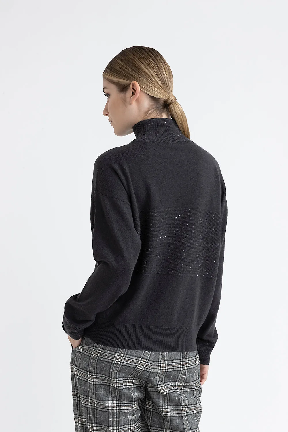 Wool, silk, cashmere and lurex sweater