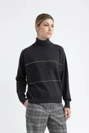 Wool, silk, cashmere and lurex sweater