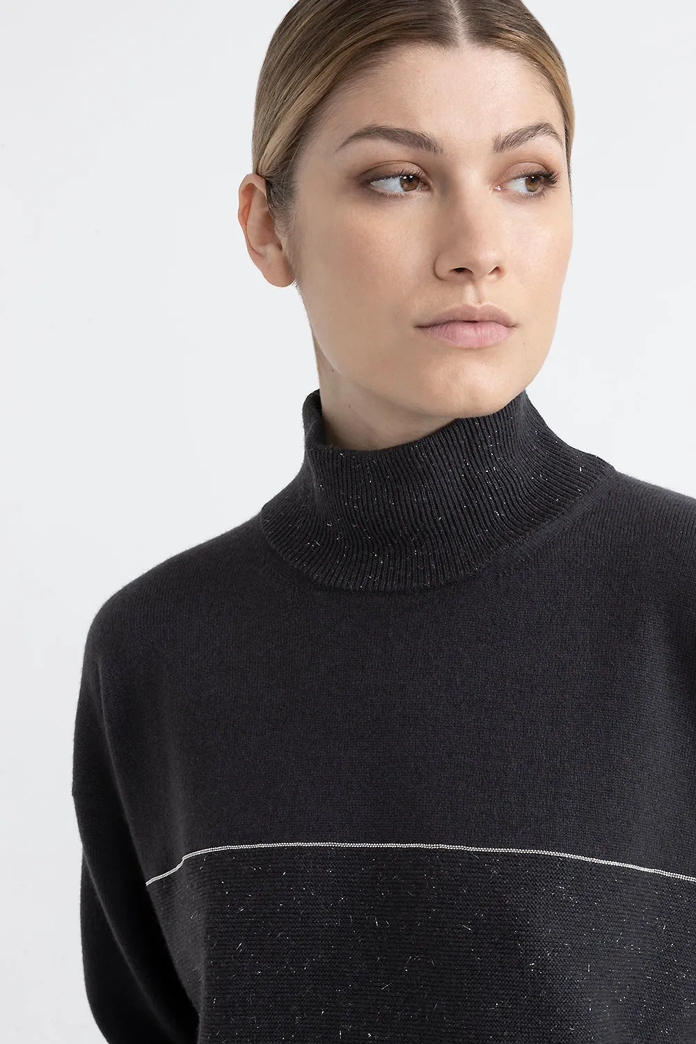 Wool, silk, cashmere and lurex sweater