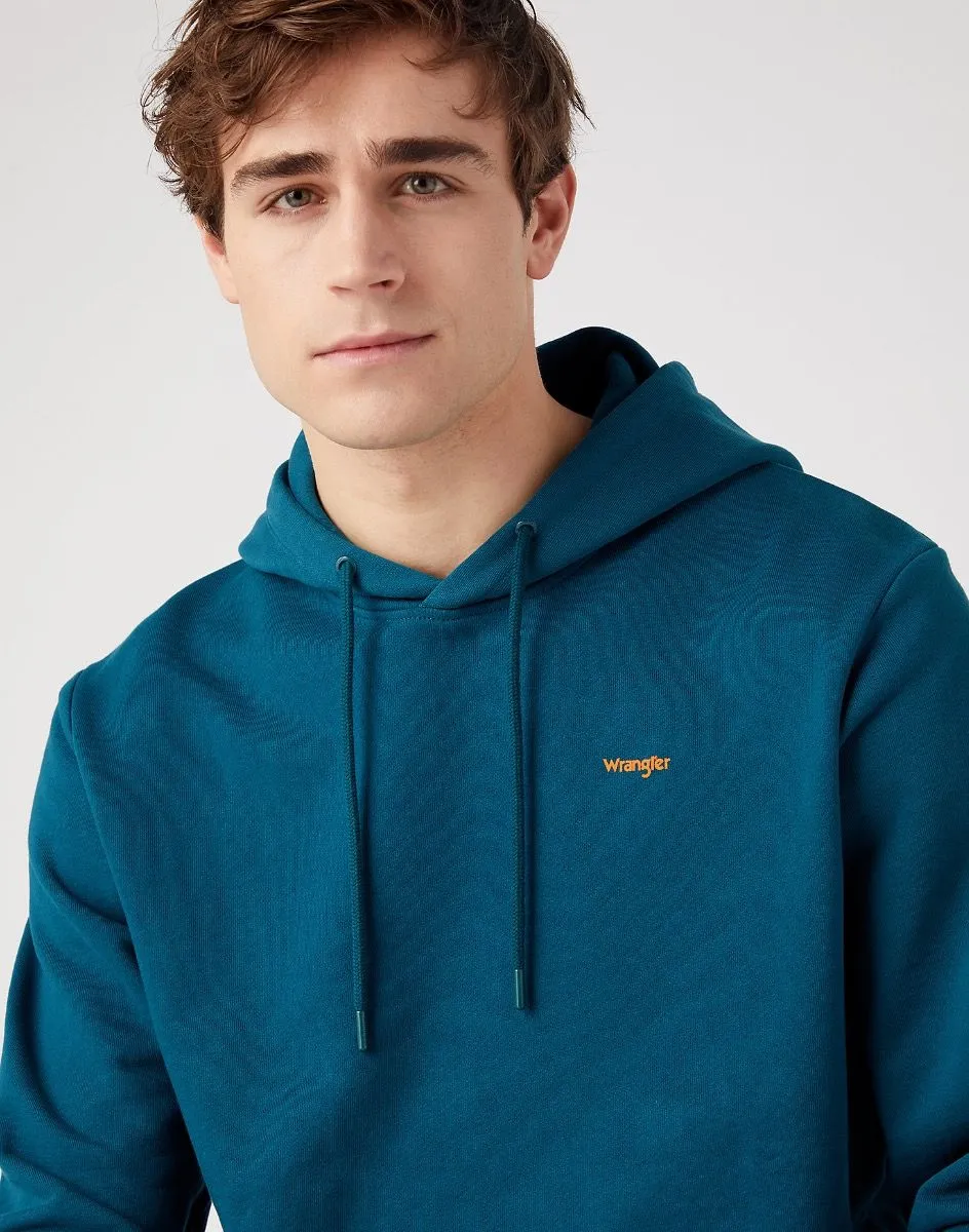 Wrangler Graphic Logo Hooded Sweatshirts Deep Teal Green