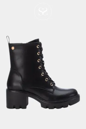 XTI 141840 BLACK PU LEATHER MILITARY BOOTS