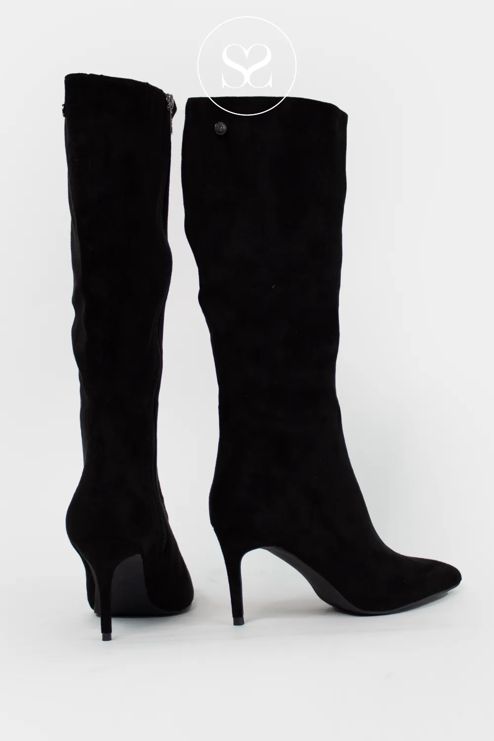 XTI 143124 SUEDE KNEE HIGH HEELED BOOTS