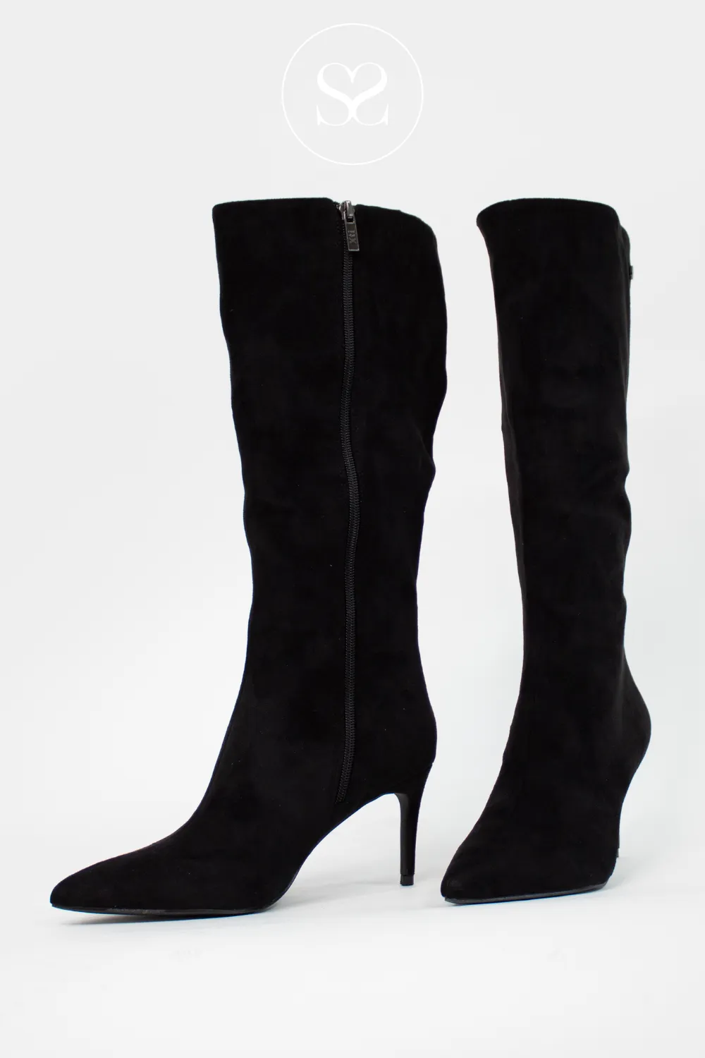 XTI 143124 SUEDE KNEE HIGH HEELED BOOTS