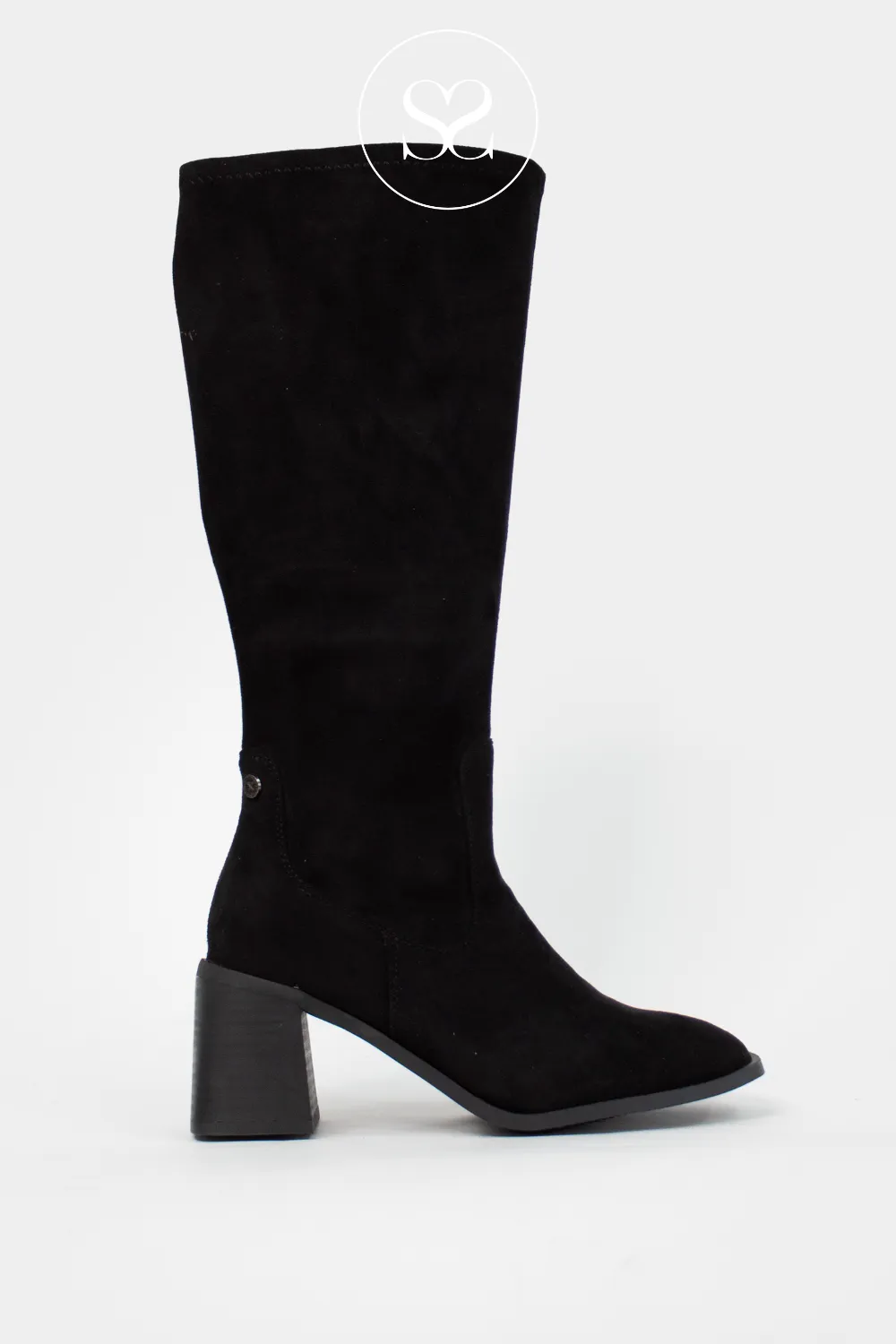 XTI 143424 BLACK SUEDE KNEE HIGH BOOTS