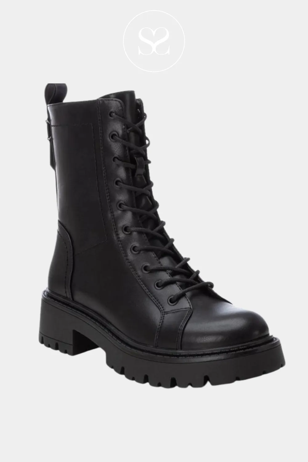 XTI 143434 BLACK MILITARY BOOTS