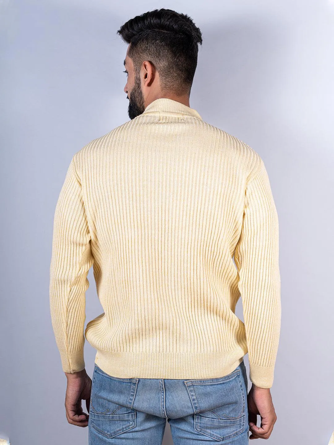 Yellow Color Turtle Neck Men's Sweater