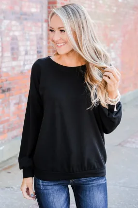 You Make It Easy Pullover Top- Black